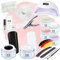 ND24 NailDesign – Gelnägel Starter Set Premium mit Haftgel, Aufbaugel, Frenchgel, Versiegelungsgel, LED-Lampe & Zubehör + Black & White Gele – Komplettset für Anfänger geeignet – Gele Made in Germany
