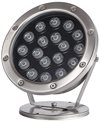 Strahler Unterwasser IP68 Wasserdicht Niederspannung Led Unterwasserlicht Material: Rostfreier Stahl Einstellbarer Winkel Schwimmbad Scheinwerfer für Unterwasser, Springbrunnen, Teich(Kaltes Weiß,18W(