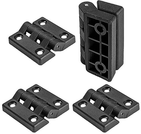 4 Scharniere 65x65mm aus Polyamid Kunststoff zum aufschrauben - für Türen Klappen Deckel ideal zur Verwendung mit T V Slot Profilen! | 3 Größen zur Auswahl……