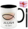 Tasse de communion, de confirmation, personnalisée, avec stylo en céramique, à faire soi-même, pour garçons et filles, motif poisson rose