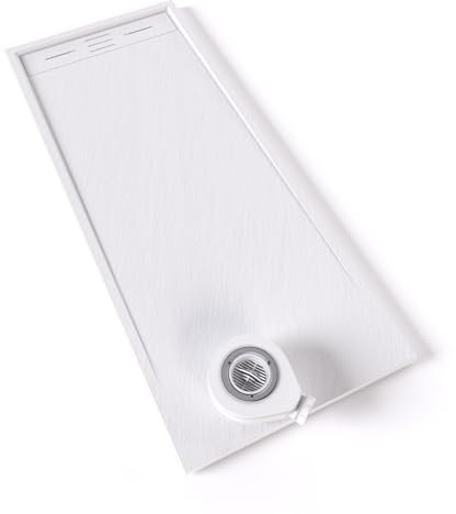 Moments of Glass Hiemal Plato de Ducha Antideslizante SMC, 170x70 cm Blanco RAL9016 - Fácil de Limpiar, Ideal para disfrutar de tu Baño - incluye Sifón