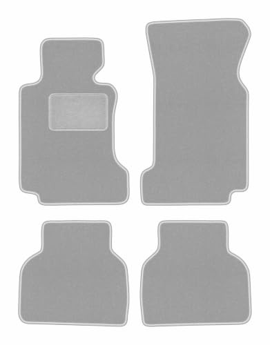 Velours-Fußmatten passend für BMW 7 E38 1994-2001, Grau, OSLO, passgenau | passend für Limousine; Velours-Teppich (Polypropylen), ca. 6,5 mm; rutschfest, BMW T-Befestigungen