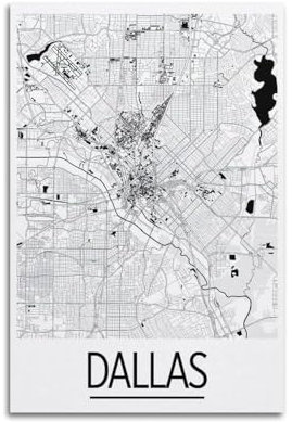 NSNAL Minimalistisches Vintage-Poster, USA, Texas, Dallas, Poster, dekorative Malerei, Leinwand, Wandposter und Kunstdruck, moderne Familienschlafzimmer-Dekoration, Poster, 40 x 60 cm