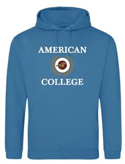 AMERICAN COLLEGE USA Tröja tröja med tryck varma kläder blandade män och kvinnor casual modell ACSCW7 indigo XXL, Indigo, XXL