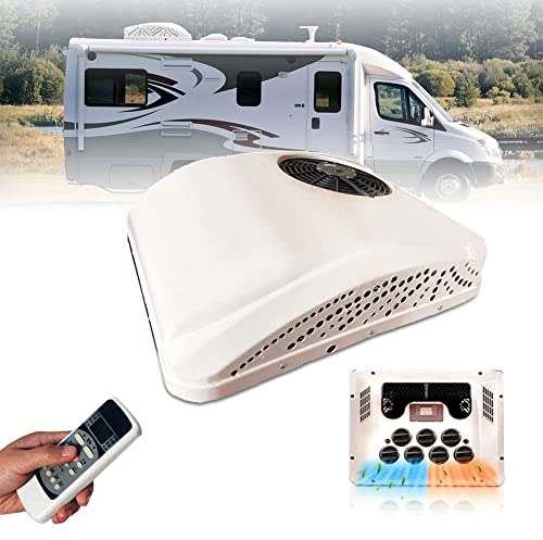 RV Rv Air Conditioner Air Conditioner 12V/24V Dc Dachterrasse mit Rv Air Conditioner 2 In 1 Elektro-Parkplätze-Klimaanlage Mit Kühlung Und Heizung, Wohnmobil Klimaanlage Für Auto Rv LKW Camper Bagger