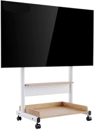 TV-Ständer, TV-Ständer, rollender mobiler TV-Wagen für 40-85-Zoll-Fernseher, höhenverstellbarer tragbarer TV-Ständer mit Rädern, hält bis zu 132 Pfund Fernsehständer