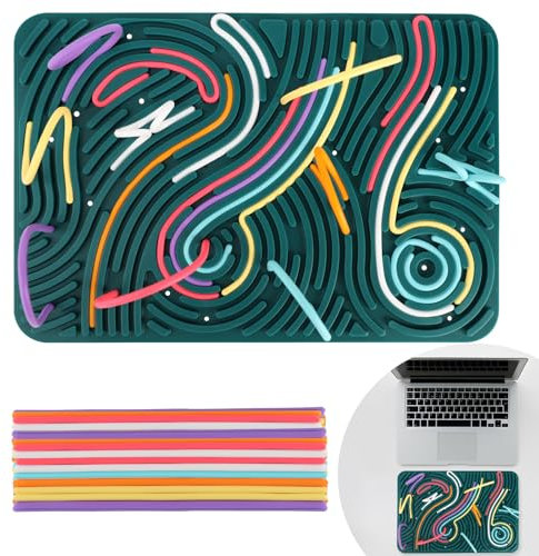 ddLUCK Extra Groß Sensorik Activity Board, 29.5 x 20 cm Silikon Fidget Spielzeug zur ADHS Autismus Stress Anxiety, Sensory Reise Toys Spiel mit 40 Stäbe für Kinder ab 3 Jahr & Erwachsene