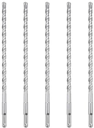 hsawbit Juego de 5 brocas para mampostería con vástago SDS Plus, taladro de martillo de 12 mm x 260 mm, punta de carburo de tungsteno para hormigón, ladrillo, paredes de cemento, piedra