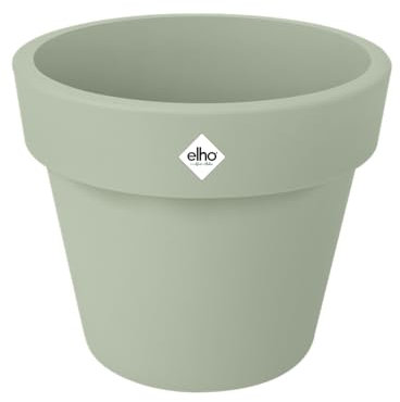 Elho Green Basics Top Planter 30 - Macetero por Exterior - Ø 29.5 x H 25.2 cm - Verde/Verde Piedra