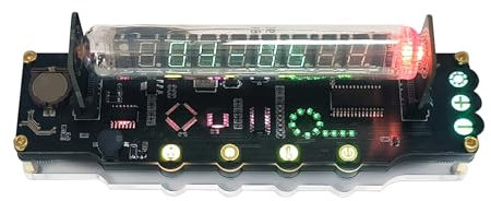 Garosa Digitale Quasi-Nixie-Röhrenuhr, Fluoreszierende, Lichtemittierende Röhrenuhr mit Farbenfrohen Visuellen Effekten für Studenten, Büroangestellte, Ingenieure (EU-Stecker)