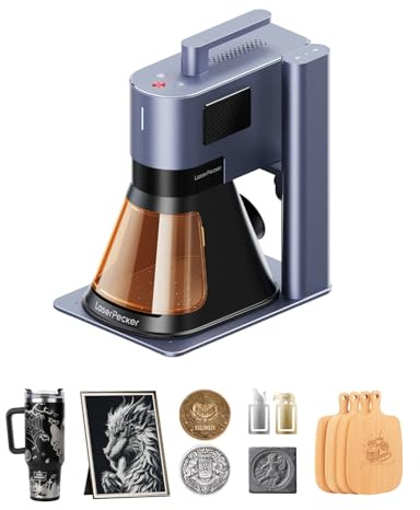 LaserPecker LP5 20W Graveur Laser Double Fibre & Diode, 0.0027mm Ultra Précision 10000mm/s Vitesse Machine de Gravure Laser 3D pour le Traitement par Lots du Métal Bois acrylique Bijouterie(Basic)