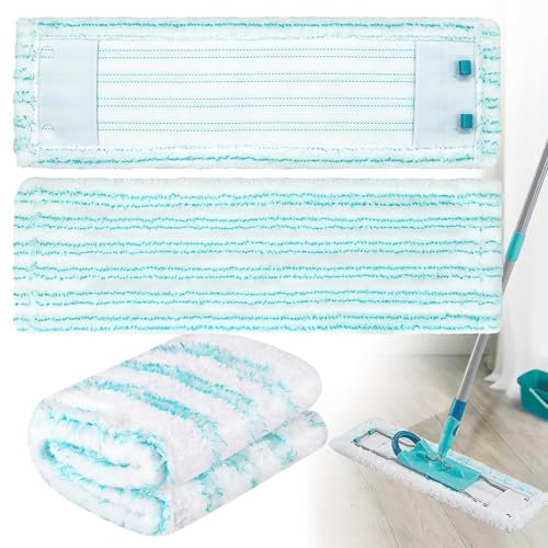 3er Set Bodenwischer Ersatzbezug Kompatibel mit Leifheit Profi XL Micro Duo / Cotton Plus Mop, Mikrofaser Wischbezug Set für Waschmaschinen Geeignet, Bodenwischer Bezug für Alle Bodenarte