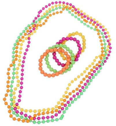 ibasenice Perlenkette und Armband 16-teilig Neon-kunststoffschmuck für Tanzparty-kostüme