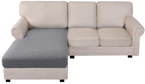 BellaHills Sofabezug L Form Chaiselongue (135-160), Stretch Sitzkissenbezug, Couch Überwurfdecke Sofaschoner Sofaüberwurf, Elastischer Bezug Cover für L-Form, Taube