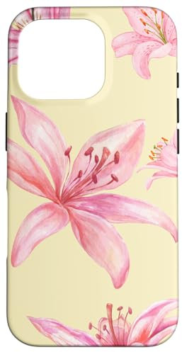 Cute Lily Flower Blooming Aesthetic Floral Y2K Case for iPhone 16 Pro