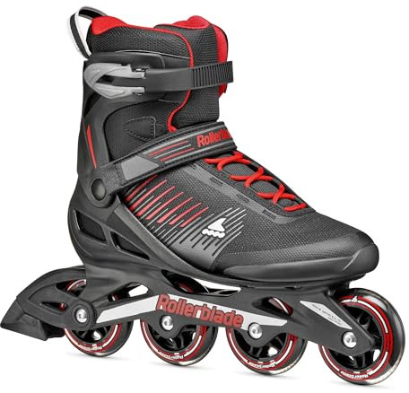 Rollerblade ZETRABLADE, Inline Skates für Männer, Fitness Inliner, Schwarz/Rot, 43/44