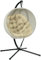 Outsunny Hanging Egg Chair Outdoor Indoor Garden Swing Chair with Folding Basket, Garden Hanging Chair with Stand, Thickened Cushion, Cup Holder for Patio, Balcony, Khaki
