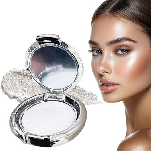 Lilbitty Schimmer Highlighter Puder,Gel zu Puder für leichtes Strahlen,kombinierbar mit koreanischen Make-up-Essentials wie Bronzing Drops und Glitzerpuder