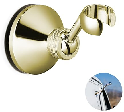 NatureSculpt Duschkopfhalter Magnetisch, 360° schwenkbar, Robustes und langlebiges Material, Perfekt für Van/Wohnmobile/Kastenwagen, Wasser und rostbeständig, Sichere, rutschfeste Halterung (Gold)