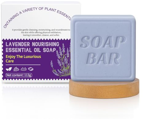 APPTI Lavendelseife mit ätherischen Ölen – Für alle geeignet Handgemachte Naturseife für Gesicht, Körper & Haar – Für alle Hauttypen geeignet, Vegan & pflanzlich,113g