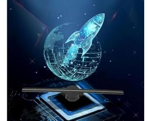 Proiettore Olografico 3D con Ventola LED RGB – Display a 360° Wi-Fi/Bluetooth, Controllo da App e Telecomando – Alta Risoluzione 512x234 – Ideale per Pubblicità, Vetrine, Eventi e Decorazioni