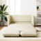 MOBCANT Bodensofa mit Schlaffunktion Creme 112x174x55 cm Kunstleder Sofabezug Couch Polstergarnitur Schlafcouch für Hotel Büro Wohnzimmer Wohnung