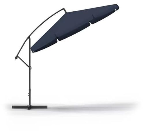 paramondo Premium Gartenschirm Rund Ø 3m mit Massivem Stahlständer, UV-Schutz UPF 30+, Verstellbar, Marineblau