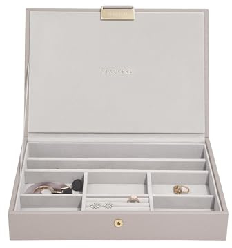 Stackers Taupe Raffia Classic Jewellery Box Lid