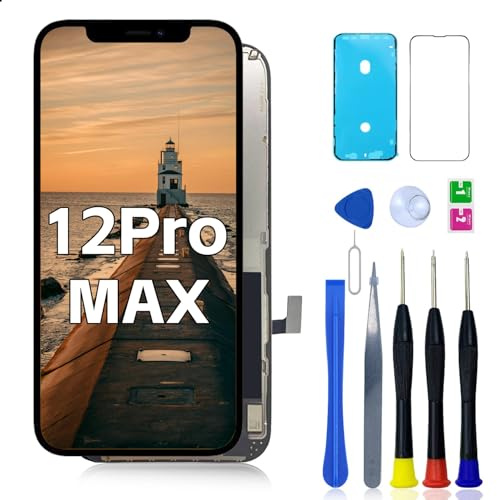 for iPhone 12 Pro Max Screen Replacement A2342 6.7 LCD for iPhone 12 Pro Max Display A2410, A2412, A2411 Screen Digitizer 3D Touch Assembly Repair Part