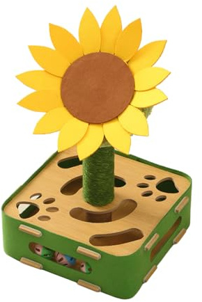 Teksome Katzen Interaktiv Spielzeug,Futterball Mit Sonnenblumen Design | Kippsichere Basis - Indoor Spiel gegen Langeweile