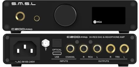 SMSL C200Pro HIFI Audio Decoder MQA-CD DSD ES9039Q2M XMOS XU316 Unterstützung Bluetooth5.1 USB Optische Koaxial 6.35mm 4.4mm Ausgänge Kopfhörerverstärker