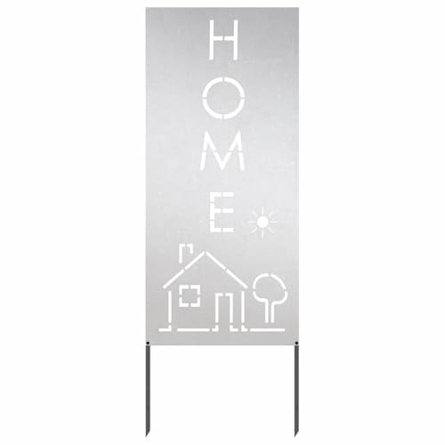 Gecheer Garten Sichtschutz-Leinwand Silber 50 x 140 cm Edelstahl, Sichtschutz Metall Dekorative Sichtschutzwand Raumteiler für Garten Hof876340