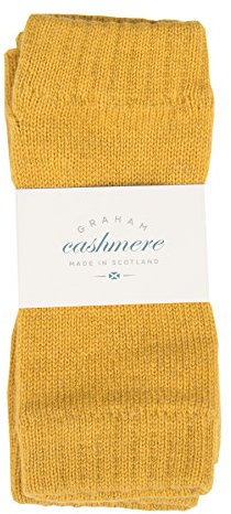 Graham Cashmere Fingerlose Handgelenkstulpen aus reinem Kaschmir, hergestellt in Schottland, in Geschenkbox (Gorsegelb)