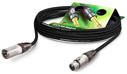 Sommer Cable Mikrofonkabel Club Series MKII XLR 3-pol Neutrik NC3MXX / XLR 3-pol Neutrik NC3FXX, mit Klettband, schwarz (3m)