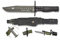 K25 - RUI Knives Cuchillo Negro 17,8 cm Acero Inoxidable para Caza, Pesca, Supervivencia y Bushcraft 32067 + Portabotellas de regalo
