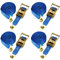 Kuriershop Zurrgurt, LC 750/1500 daN, 6 m, 35 mm, 2-teilig, Flachhaken m. Sicherungsstift f. Stäbchenschiene, Blau, für LKW & Lieferwagen, Polyester