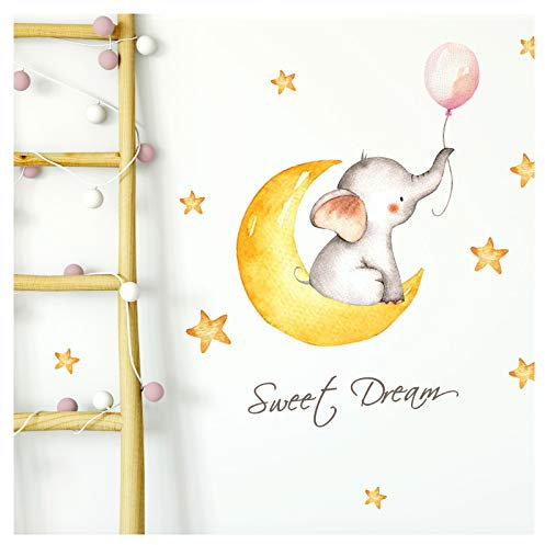 Little Deco Elefant Mond Ballon Rosa mit Spruch Sweat Dream DL214-8