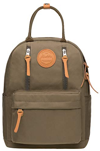 KAUKKO Unisex Schulrucksack mit Laptopfach für 10 Zoll Notebook, Multifunktion Rucksack für Wandern Reisen Camping 13.2 L (Armee Grün JNL-KS06-08)