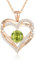 CDE Necklaces for Women Birthstone Pendant, Sterling Silver Love Heart Rose Gold Jewellery Gifts for Mum Her Wife Girlfriend Anniversary Birthday Mothers Day (925 Sterling Silver, Rose Gold-08-Aug)