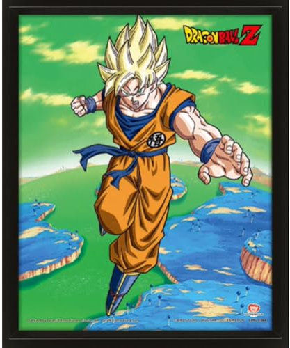 Pyramid International – Cadre lenticulaire 3d - Vrai effet de mouvement et de profondeur – Dragon ball Z - Super Saiyan Transformation – Idée cadeau anniversaire - 25.5x20.5 – Licence officielle