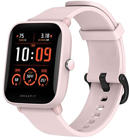 Amazfit Bip U Pro Smart Watch Reloj Inteligente con GPS Incorporado 60+ Modos Deportivos 5 ATM Fitness Tracker Oxígeno Sangre Frecuencia cardíaca Monitor de sueño y estrés 1.43 Pantalla táctil Rosa