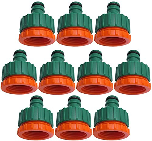 AERZETIX - Set di 10 connettori raccordo rapido maschio 3/4 per rubinetti adattatori femmina 3/4'' e 1 - filettatura interna 32mm/46mm - in plastica ABS - C48746