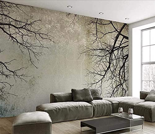 Tapete 3D Wandbild Nordische Baum Niederlassungen Fototapete 3D Effekt Vliestapete Wohnzimmer Schlafzimmer Wanddeko 350cmX250cm