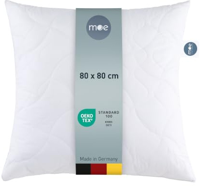 moe® Kissen als Kopfkissen 80x80 | ergonomisches Kopfkissen [750g] als Nackenstützkissen [1 STK.] Orthopädisches Kissen gegen Kopfkissen Nackenschmerzen | ideales Schlafkissen Seitenschläferkissen