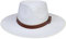 JK Home Fedora-Hut mit breiter Krempe, aus Wollfilz, Panama-Kappe, Einheitsgröße, Unisex, Damen und Herren, schwarzes geflochtenes Lederband, White Leather Ribbon, Einheitsgröße