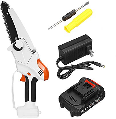 6 inch Cordless Chain Saw, Mini Electric Rechargeable Chainsaw, 20000mAh 21V Battery Powered Pruning Saw, Garden Power Tool Compatible for Makita Battery,1