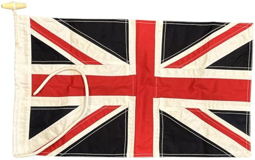 NWFlags Union Jack Hand Stitched Flag with Rope & Toggle - 1.5ft x 1ft