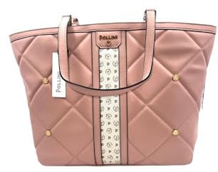 Pollini BORSA PLAIN PU NUDE+HER.PVC AVORIO