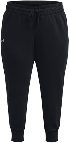 Under Armour Womens Rival Fleece Joggers Black/White 4XL