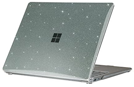 Se7enline Compatible with 13.5 inch Microsoft Surface 4 laptop Case 2021 Model A1868/1951 Surface Laptop 5/4/3 with Metal Keyboard Crystal Glitter Bling Shining Cover Hard Shell Case,Transprent